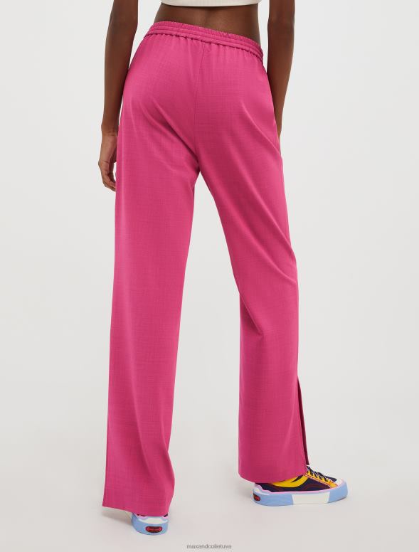apģērbu 8VJP172 fuksija vilnas maisījuma bikses sievietes MAX&Co.