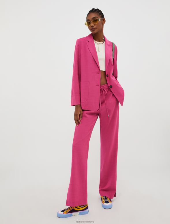 apģērbu 8VJP172 fuksija vilnas maisījuma bikses sievietes MAX&Co.