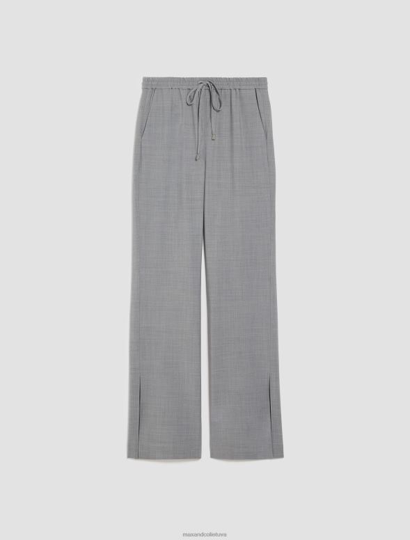 apģērbu 8VJP173 gaiši pelēks vilnas maisījuma bikses sievietes MAX&Co.
