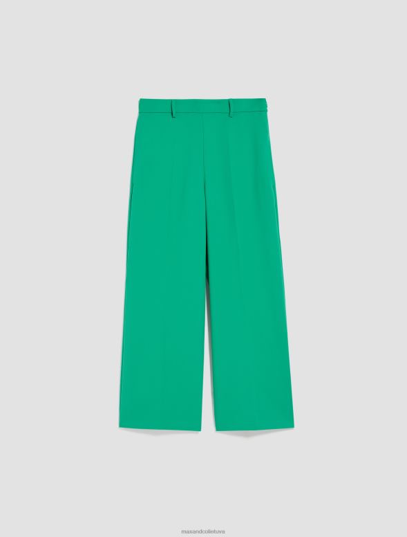 apģērbu 8VJP192 smaragda zaļš apgrieztas dubultaudekla bikses sievietes MAX&Co.
