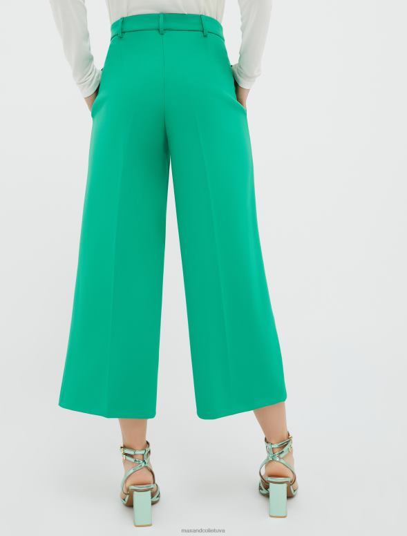 apģērbu 8VJP192 smaragda zaļš apgrieztas dubultaudekla bikses sievietes MAX&Co.