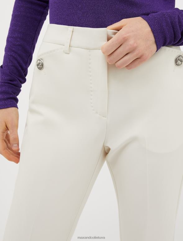 apģērbu 8VJP202 ziloņkauls slaidas piegriezuma bikses sievietes MAX&Co.