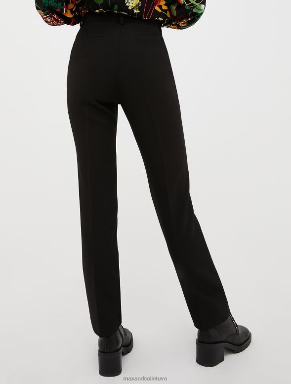apģērbu 8VJP203 melns slaidas piegriezuma bikses sievietes MAX&Co.