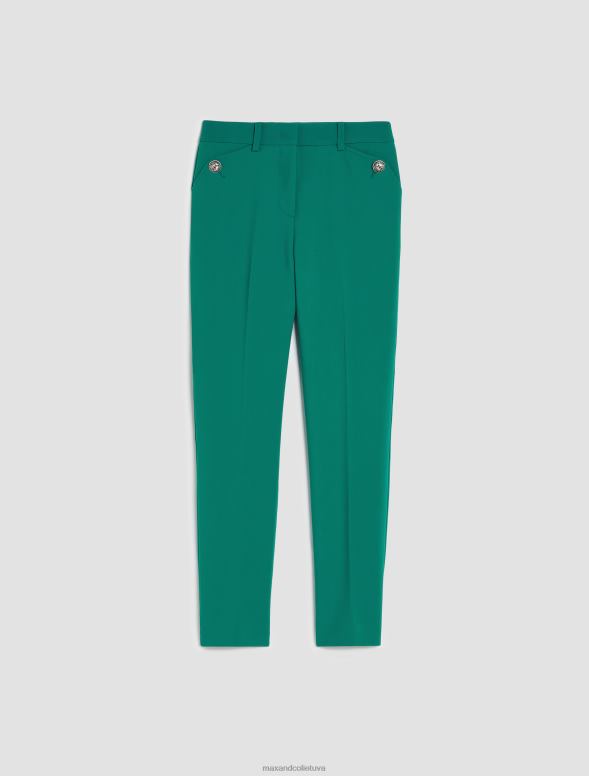 apģērbu 8VJP204 tumši zaļa slaidas piegriezuma bikses sievietes MAX&Co.