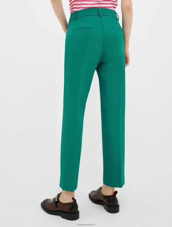apģērbu 8VJP204 tumši zaļa slaidas piegriezuma bikses sievietes MAX&Co.