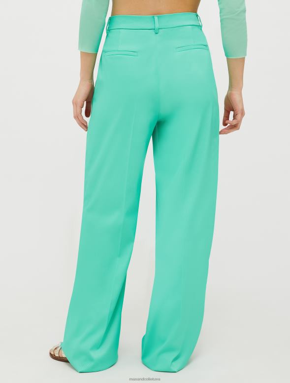 apģērbu 8VJP214 zaļš kavalērijas sarža bikses ar platām kājām sievietes MAX&Co.