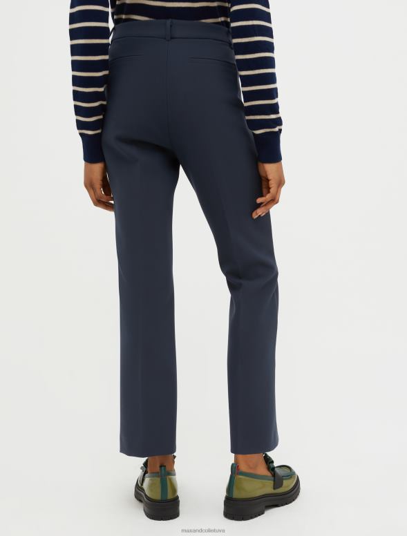 apģērbu 8VJP219 jūras zils apgrieztas bikses ar taisnām kājām sievietes MAX&Co.