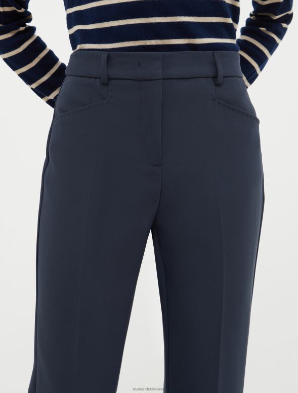 apģērbu 8VJP219 jūras zils apgrieztas bikses ar taisnām kājām sievietes MAX&Co.