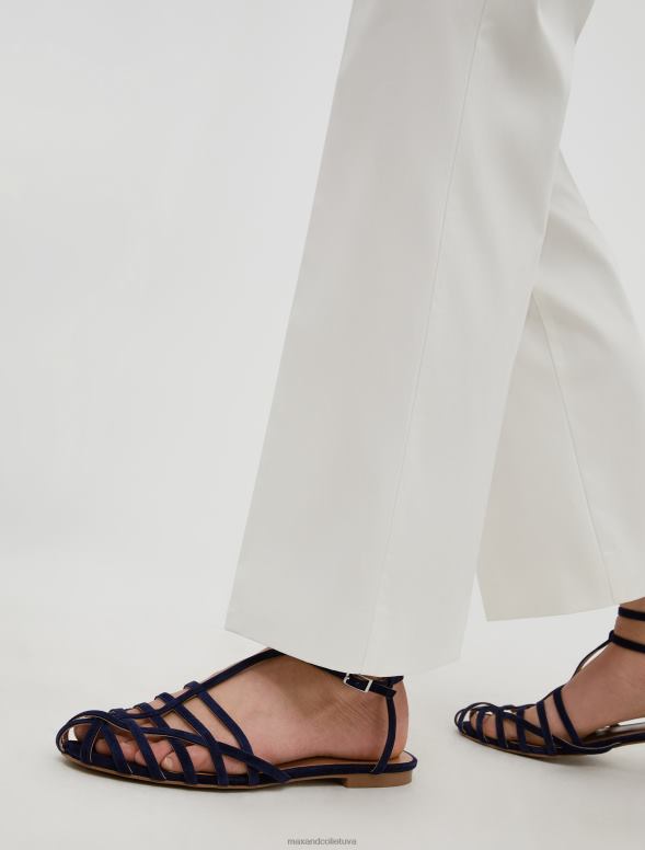 apģērbu 8VJP228 ziloņkauls kokvilnas-satīna bikses sievietes MAX&Co.