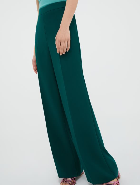 apģērbu 8VJP241 tumši zaļa envers satīna bikses sievietes MAX&Co.
