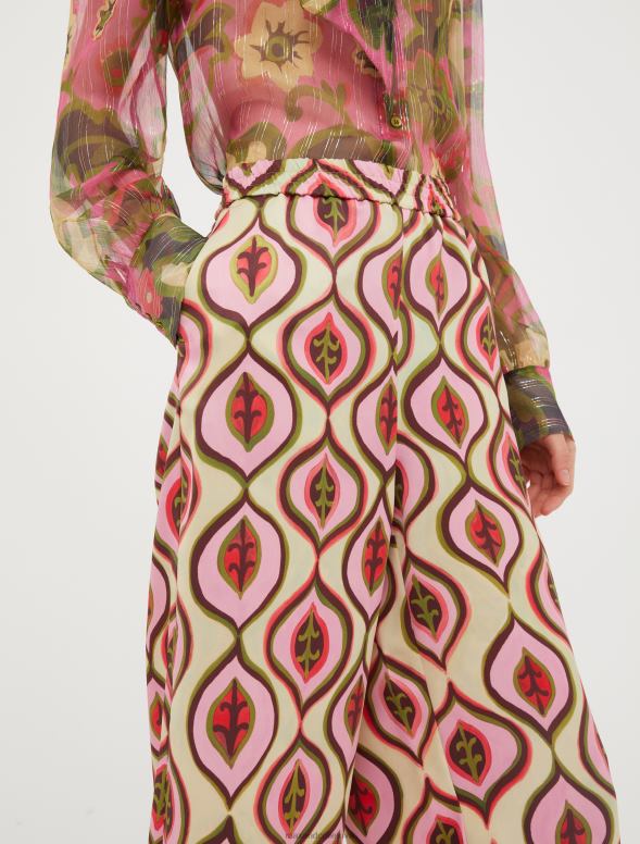 apģērbu 8VJP243 bordo raksts platas satīna kulones sievietes MAX&Co.