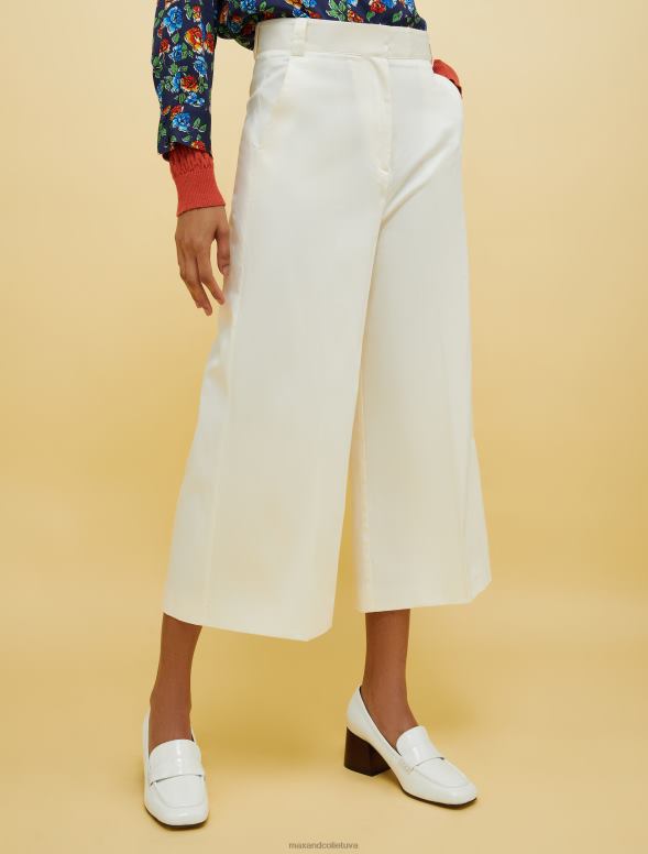 apģērbu 8VJP247 balts cilvēki, vietas, krāsas platas bikses sievietes MAX&Co.