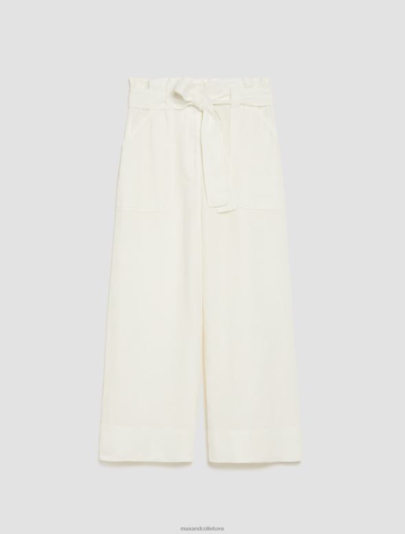 apģērbu 8VJP273 ziloņkauls lina platas bikses sievietes MAX&Co.