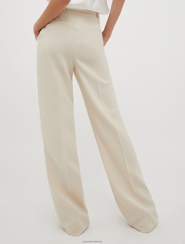 apģērbu 8VJP276 bēšs taisnas envers-satīna bikses sievietes MAX&Co.