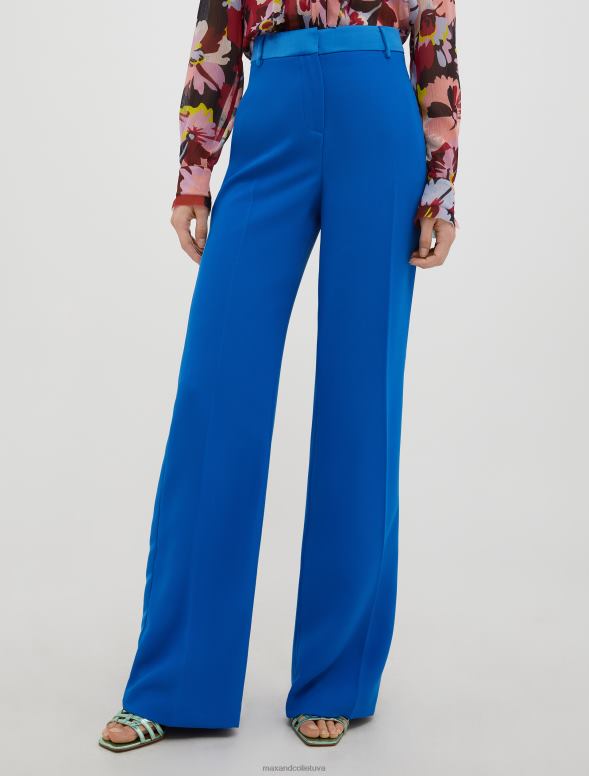 apģērbu 8VJP277 rudzupuķu zils taisnas envers-satīna bikses sievietes MAX&Co.