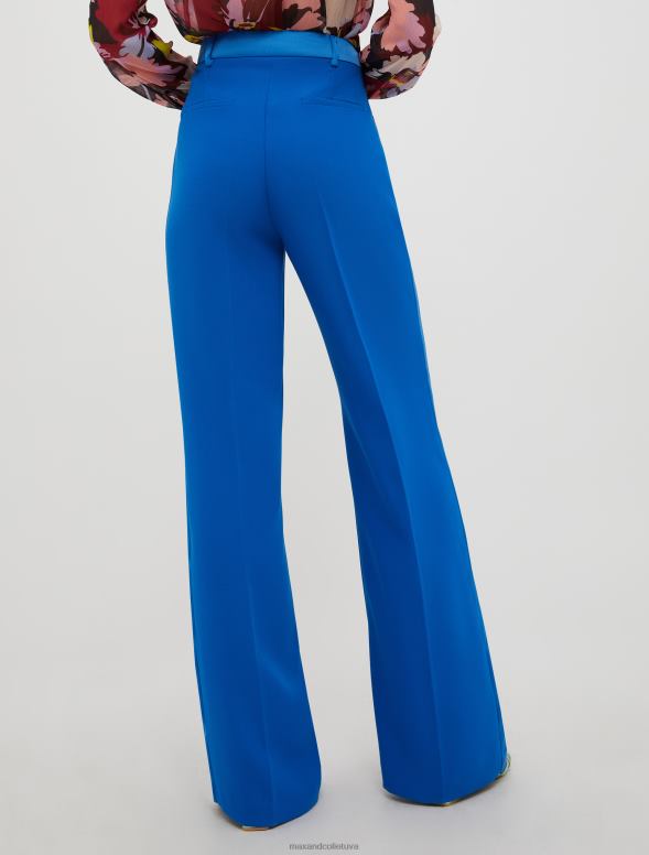 apģērbu 8VJP277 rudzupuķu zils taisnas envers-satīna bikses sievietes MAX&Co.