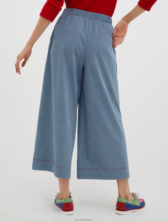 apģērbu 8VJP284 jūras zils svītrainas džersija-žakarda bikses sievietes MAX&Co.