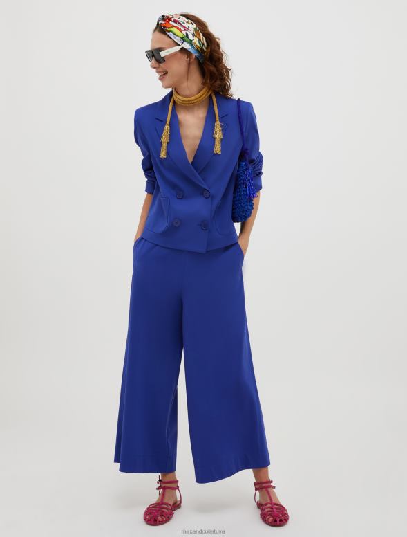 apģērbu 8VJP285 rudzupuķu zils tehniskā džersija platas bikses sievietes MAX&Co.