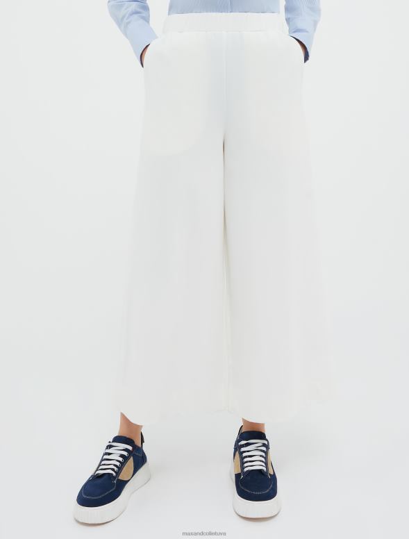 apģērbu 8VJP287 balts raksts tehniskā džersija platas bikses sievietes MAX&Co.