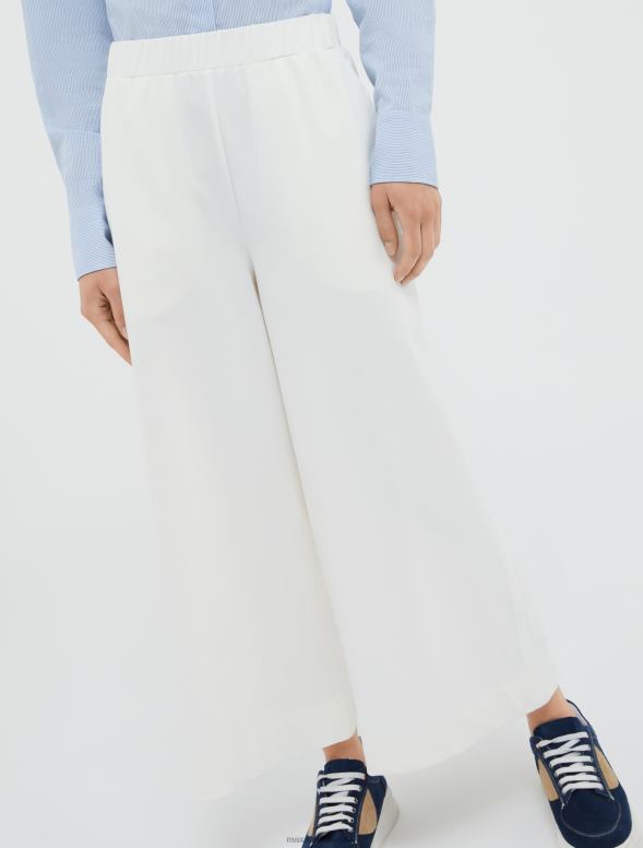 apģērbu 8VJP287 balts raksts tehniskā džersija platas bikses sievietes MAX&Co.
