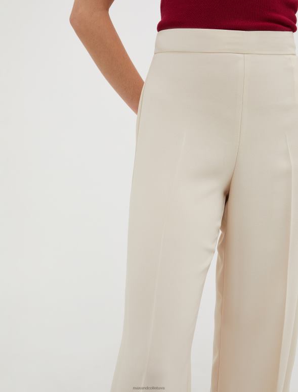 apģērbu 8VJP295 bēšs taisna piegriezuma satīna bikses sievietes MAX&Co.