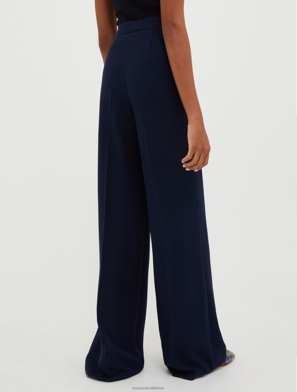 apģērbu 8VJP296 jūras zils taisna piegriezuma satīna bikses sievietes MAX&Co.