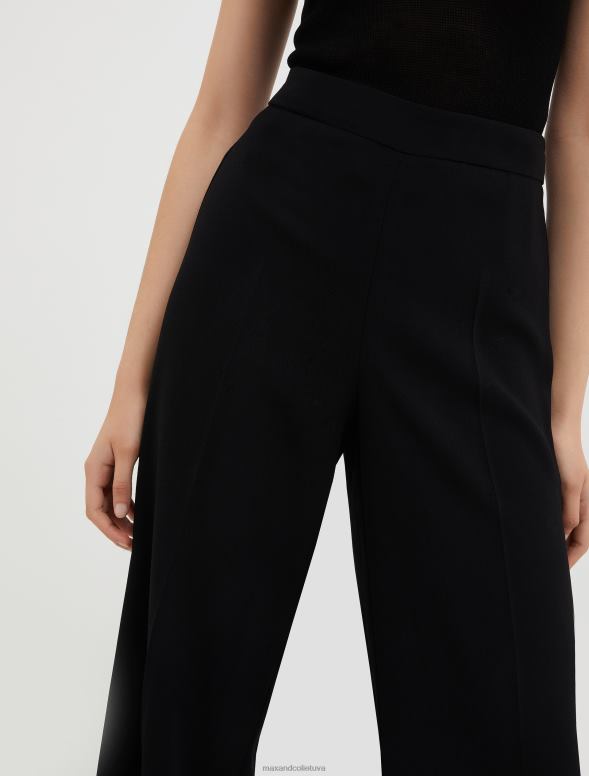 apģērbu 8VJP297 melns taisna piegriezuma satīna bikses sievietes MAX&Co.