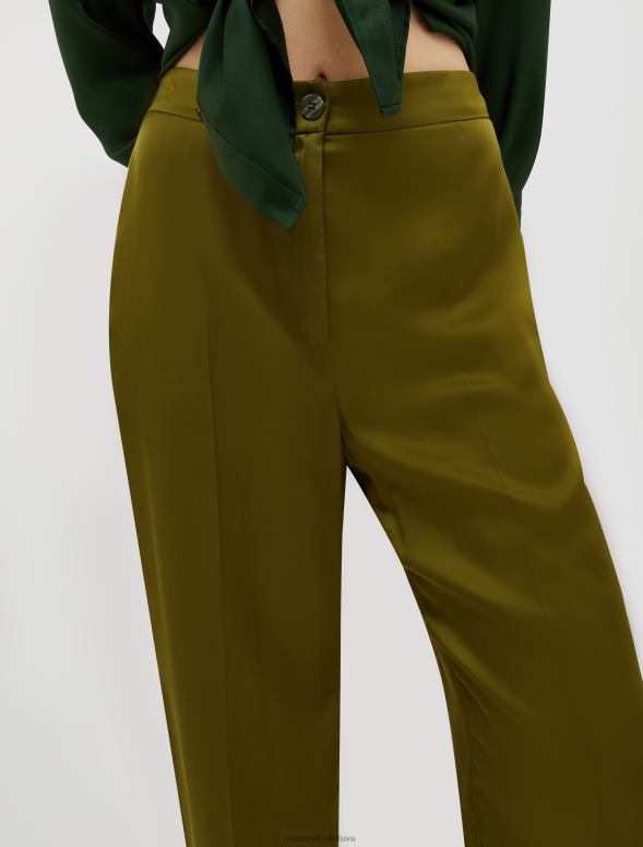 apģērbu 8VJP665 olīvu zaļš plūstošas ​​satīna bikses sievietes MAX&Co.