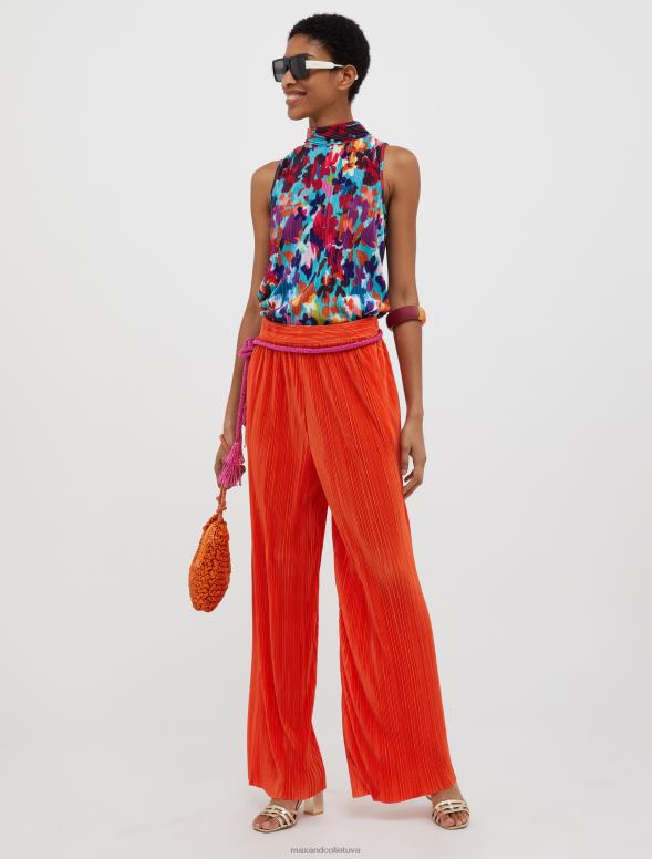 apģērbu 8VJP669 rūsa platas kroku bikses sievietes MAX&Co.