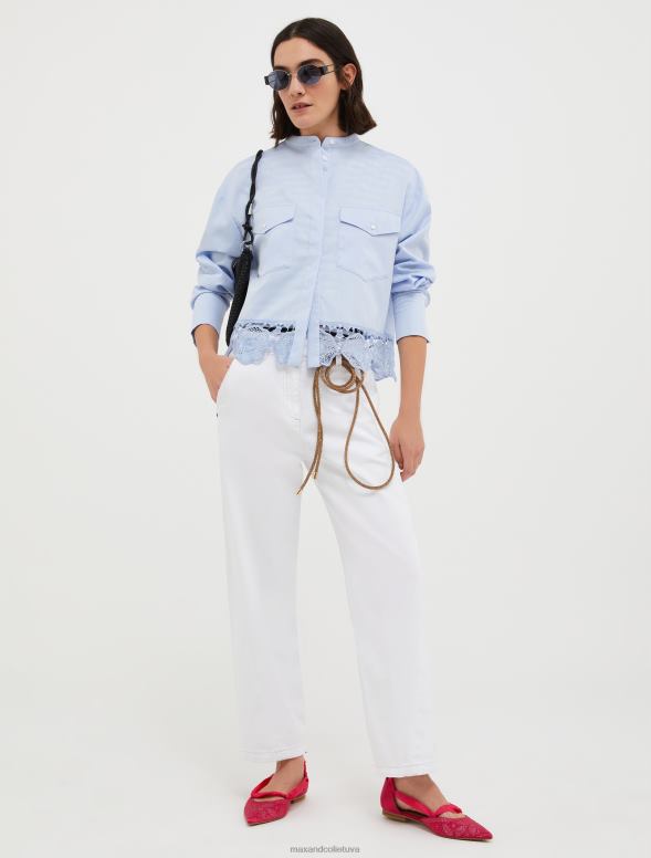 apģērbu 8VJP678 optika balta konusveida kokvilnas urbuma bikses sievietes MAX&Co.