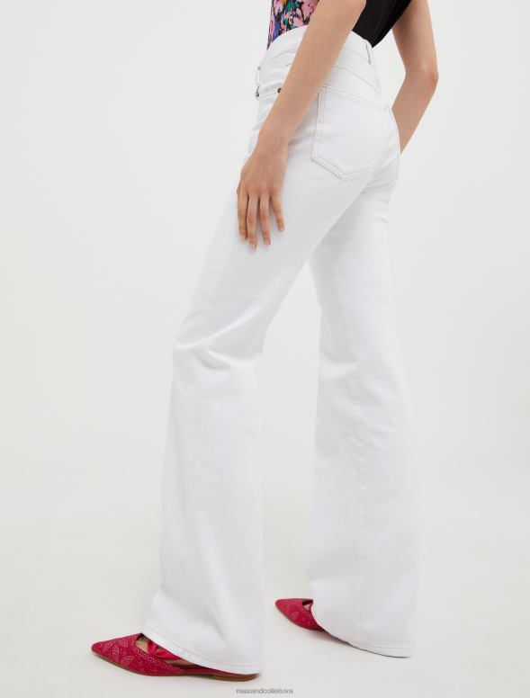 apģērbu 8VJP680 optika balta bootcut kokvilnas urbuma bikses sievietes MAX&Co.