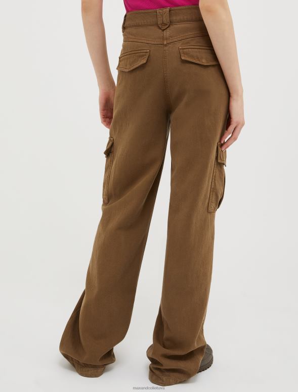 apģērbu 8VJP681 pxt kokvilnas un lina kravas bikses sievietes MAX&Co.