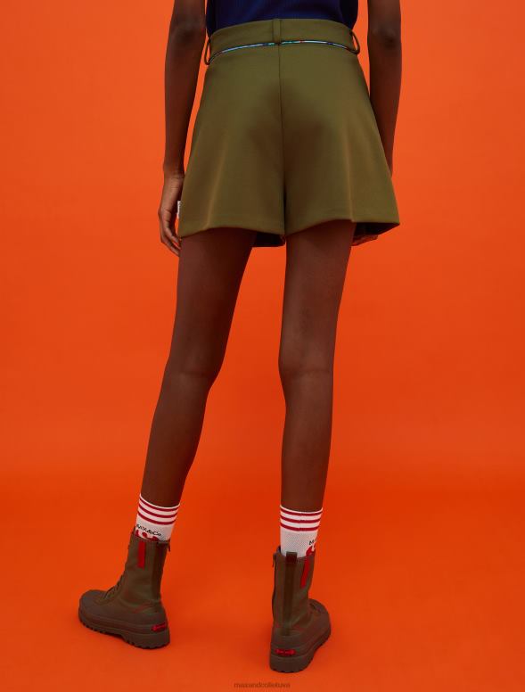 apģērbu 8VJP682 haki zaļš superga kroku šorti sievietes MAX&Co.