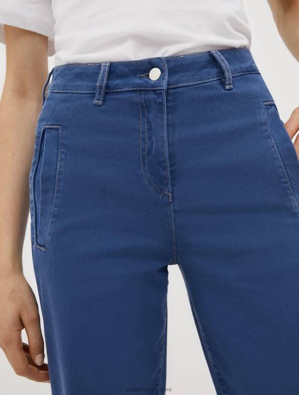 apģērbu 8VJP684 jūras zils elastīgas kokvilnas urbuma bikses sievietes MAX&Co.
