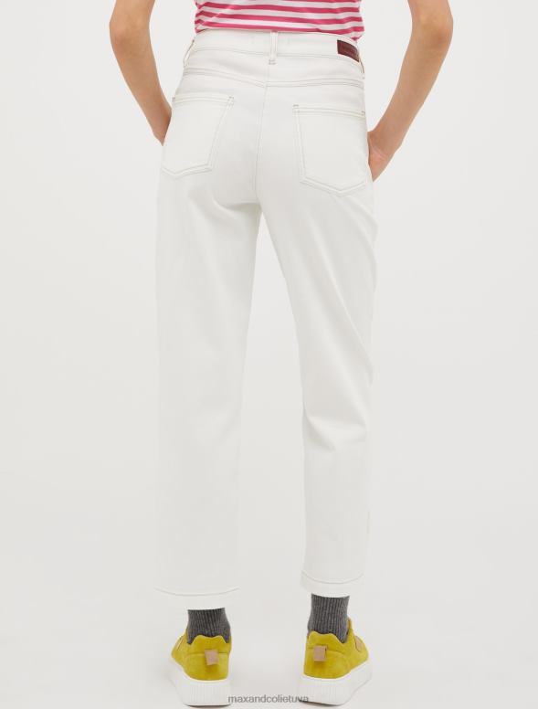 apģērbu 8VJP685 ziloņkauls elastīgas kokvilnas urbuma bikses sievietes MAX&Co.