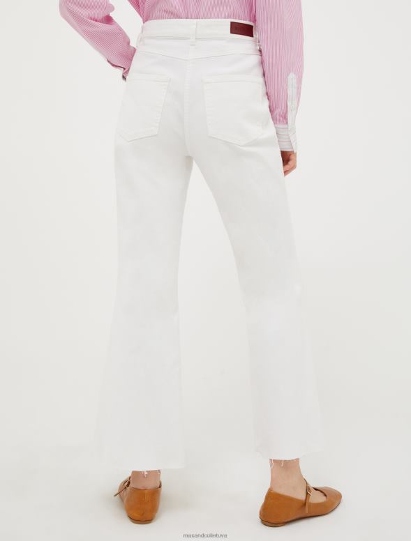 apģērbu 8VJP686 optika balta kokvilnas urbuma bikses sievietes MAX&Co.