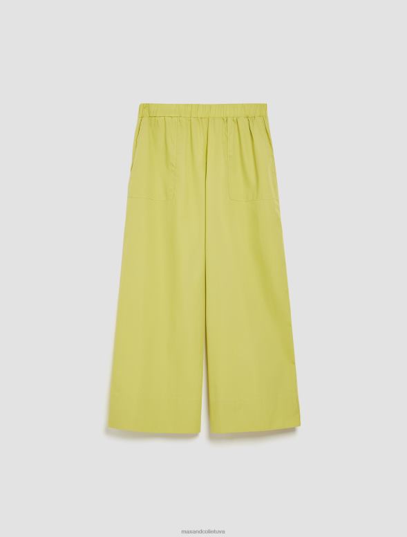 apģērbu 8VJP689 zaļš platas kokvilnas-poplīna bikses sievietes MAX&Co.
