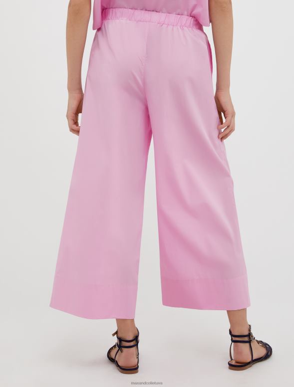 apģērbu 8VJP691 rozā platas kokvilnas-poplīna bikses sievietes MAX&Co.