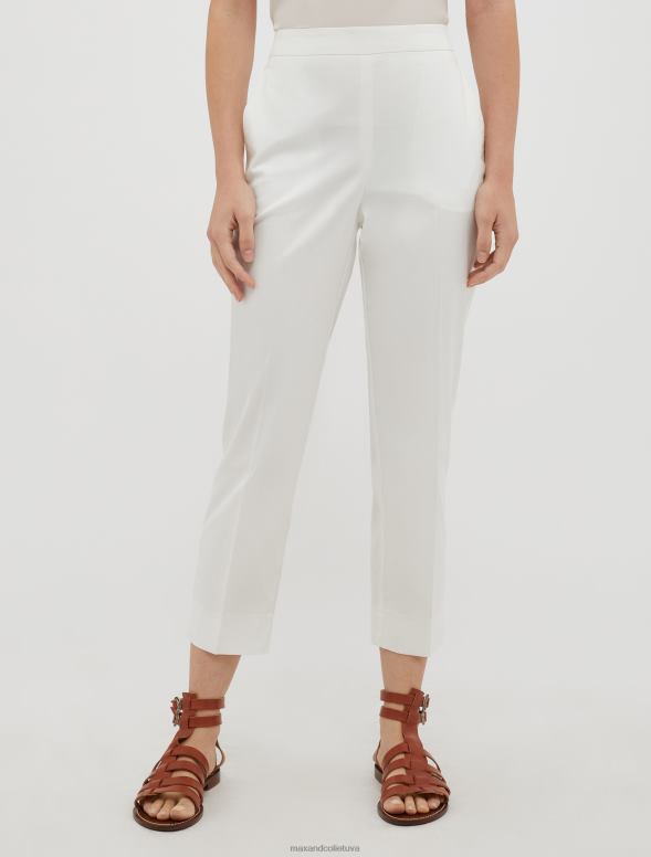 apģērbu 8VJP697 ziloņkauls slaidas kokvilnas gabardīna bikses sievietes MAX&Co.