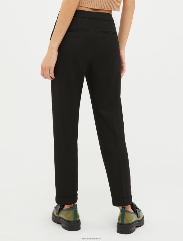 apģērbu 8VJP706 melns pagriežamas pieguļošas bikses sievietes MAX&Co.