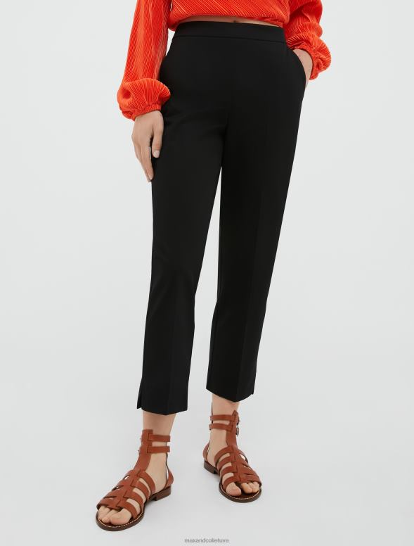 apģērbu 8VJP713 melns slaidas kokvilnas gabardīna bikses sievietes MAX&Co.