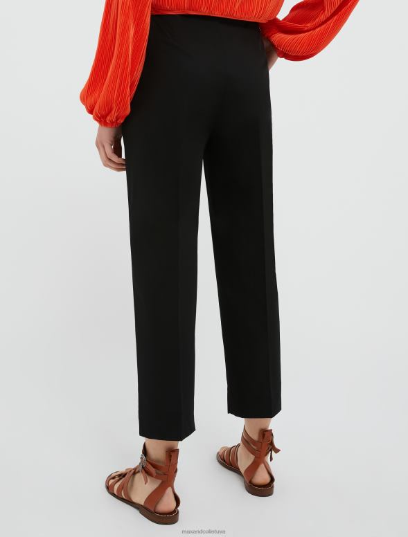 apģērbu 8VJP713 melns slaidas kokvilnas gabardīna bikses sievietes MAX&Co.