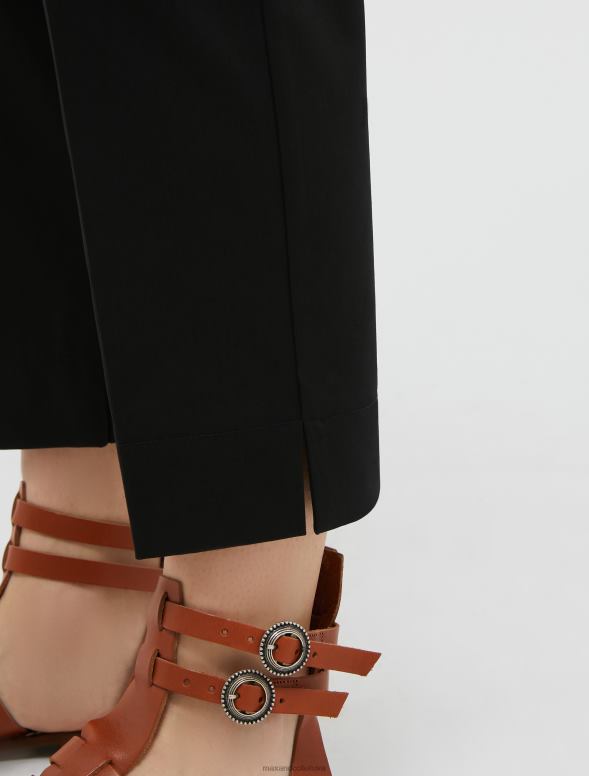 apģērbu 8VJP713 melns slaidas kokvilnas gabardīna bikses sievietes MAX&Co.