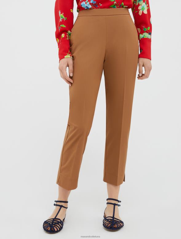 apģērbu 8VJP714 brūns slaidas kokvilnas gabardīna bikses sievietes MAX&Co.