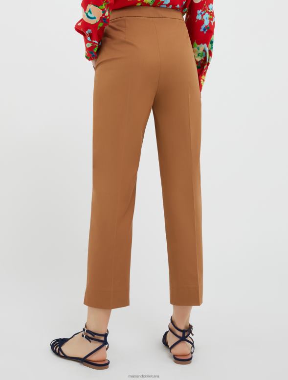 apģērbu 8VJP714 brūns slaidas kokvilnas gabardīna bikses sievietes MAX&Co.