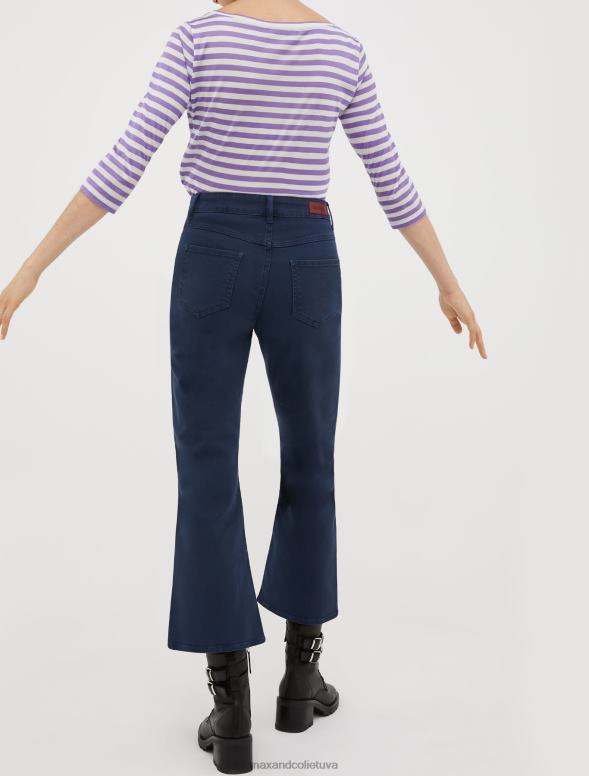 apģērbu 8VJP715 jūras zils kokvilnas bikses ar platumu sievietes MAX&Co.