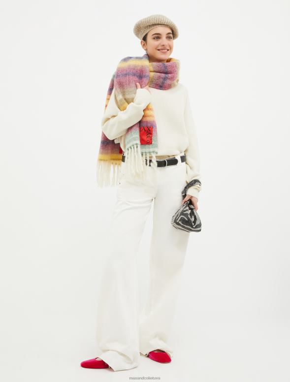 apģērbu 8VJP725 balts kokvilnas urbuma bikses sievietes MAX&Co.