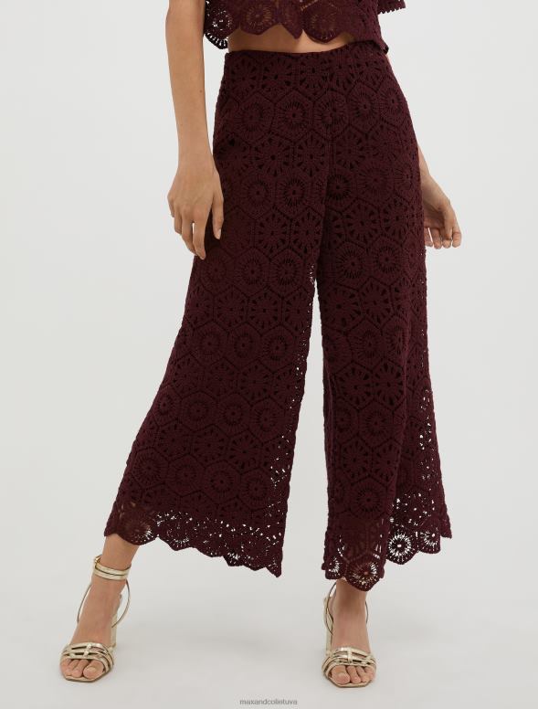apģērbu 8VJP732 sarkans makramē džersija bikses sievietes MAX&Co.