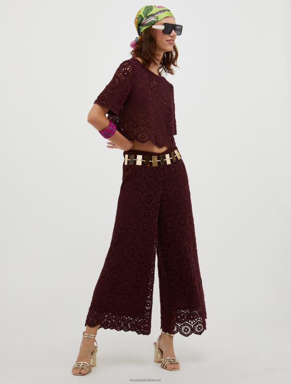 apģērbu 8VJP732 sarkans makramē džersija bikses sievietes MAX&Co.