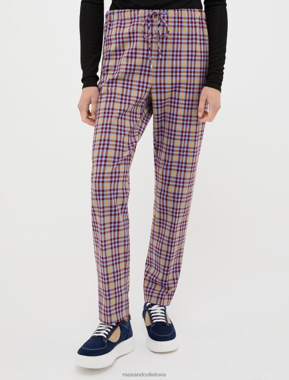 apģērbu 8VJP733 sarkans raksts savelkamās darba bikses sievietes MAX&Co.